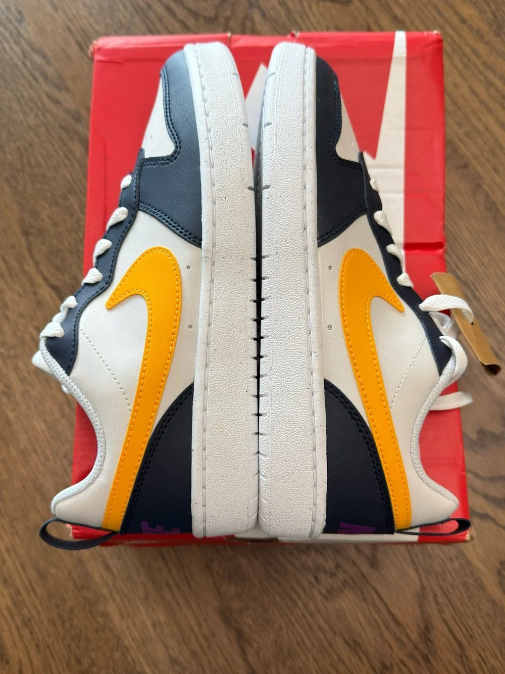 Nike Court Borough Low Recraft Phantom White Obsidian University Gold (GS) Y5
